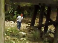 a man forcing an ass while hot girls are being brutalized in the background.